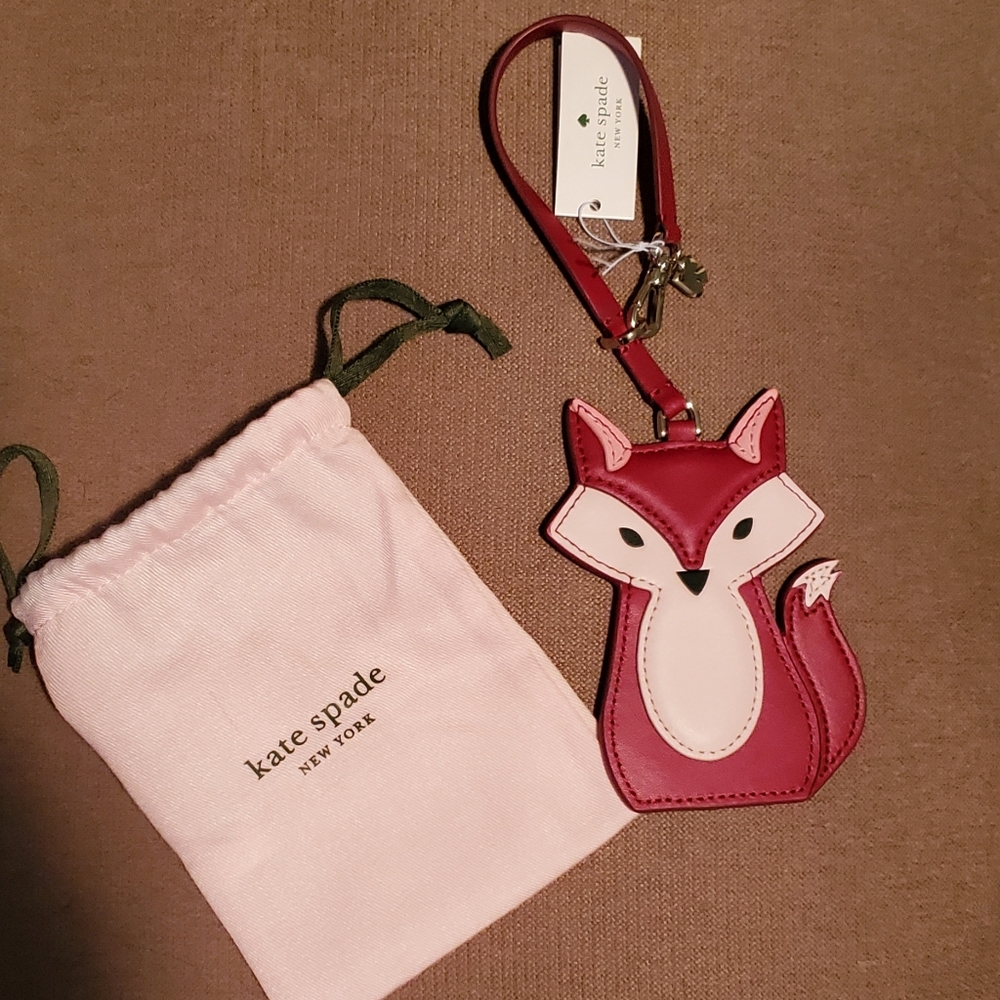 Kate Spade Nadia fox leather purse charm